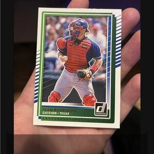 Ivan Rodriguez Donruss Baseball Card - Red and Blue